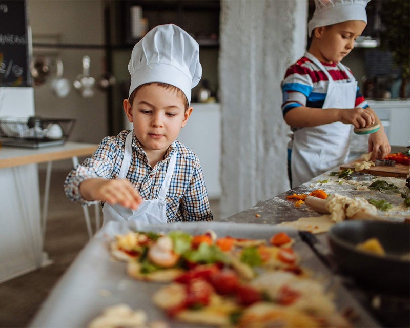 ESHATO Kids Chef Hat, Poly-Cotton Kitchen Cooking Cap for Children White - Image 4